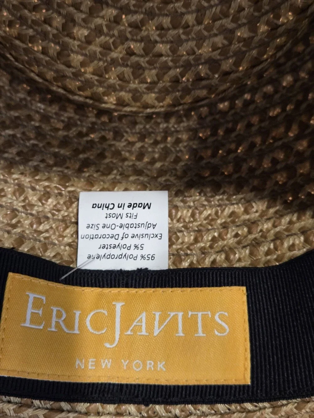 Eric Javits UPF 50+ Fedora Sun Hat Black Band Tan Packable Squishee Lightweight - Picture 9 of 13